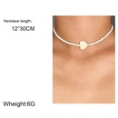 Bohemian style peach heart pearl clavicle chain color rice bead necklace for womenpicture12