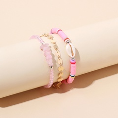 Ensemble de trois pièces en cristal de vente chaude Nouveau bracelet de coquille simple