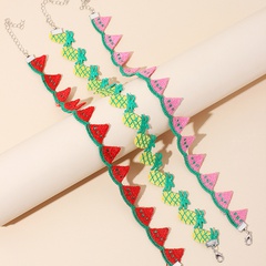 Korea Sweet Fruit Polyester Ethnic Style Pineapple Choker Short Wild Clavicle Chain Necklace
