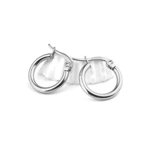 Boucles d'oreilles en acier au titane en acier inoxydable 12 / 14mm Mode boucles d'oreilles en or simples en gros nihaojewelry's discount tags