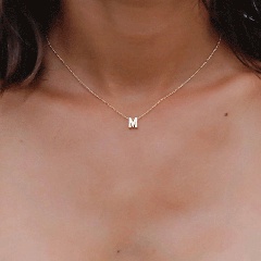 Fashion hot sale simple 26 letter 316L titanium steel gold-plated necklace