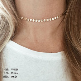 fashion simple 316L titanium steel chain goldplated clavicle chain necklace for womenpicture10