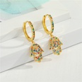 Fashion microinlaid love color zircon palm exquisite diamondset eyes tassel small copper earringspicture16