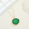Fashion minimalist natural stone round sun flower pendant resin Korean necklacepicture14