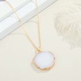 Fashion minimalist natural stone round sun flower pendant resin Korean necklacepicture17
