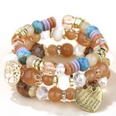 Fashion trend concise  versatile metal peach heart pendant candy beads multilayer alloy braceletpicture5