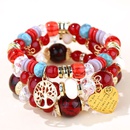 Fashion trend concise  versatile metal peach heart pendant candy beads multilayer alloy braceletpicture7
