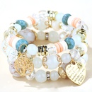 Fashion trend concise  versatile metal peach heart pendant candy beads multilayer alloy braceletpicture8