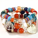 Fashion trend concise  versatile metal peach heart pendant candy beads multilayer alloy braceletpicture9