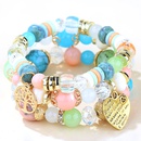 Fashion trend concise  versatile metal peach heart pendant candy beads multilayer alloy braceletpicture10
