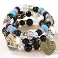 Fashion trend concise  versatile metal peach heart pendant candy beads multilayer alloy braceletpicture14