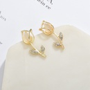 Korea 925 silver needle full diamond rose petal girls daisy flower gentle earringspicture5