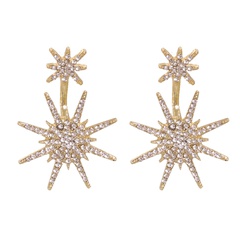 54324 Europäische und amerikanische Mode goldene fünfzackige Stern-Diamant-Ohrringe Personal isierte Stern-Ohrringe Frauen grenz überschreitende Versorgung Großhandel