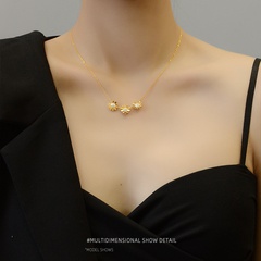 small chrysanthemum clavicle full diamond sexy stainless steel does not fade clavicle necklace