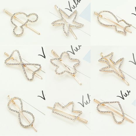 Nouvel alliage coréen strass amour fleur diamant épingle à cheveux étoile de mer frange clip en gros NHDP246029's discount tags
