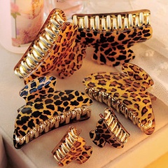 Korean Women's New Leopard Print Hair Clip Hairpin Acrylic Butterfly Clip wholesale