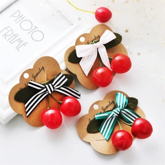 Korean Wholesale Cute Red Cherry Bow Duckbill Polka Dot Lady Hairpin