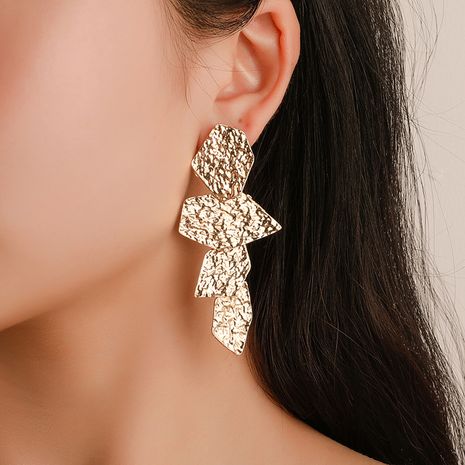 Fashion exaggerated irregular women's long geometric metal earrings wholesale's discount tags