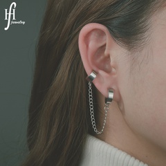 The new trend cool students stainless steel simple chain no pierced ear clip