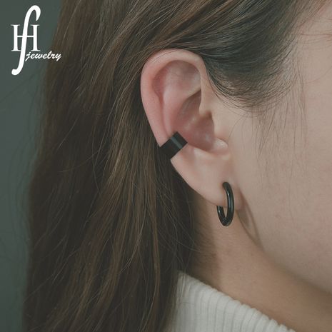 Korea simple without pierced ear clip titanium steel punk style ear clip bone Wholesale nihaojewelry's discount tags