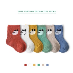Automne pour enfants nouveau dessin animé animal bébé chaussettes courtes couleur unie bouche lâche chaussettes en coton en gros