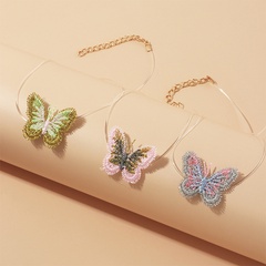 children's invisible color butterfly fish line short clavicle chain simple necklace wholesale