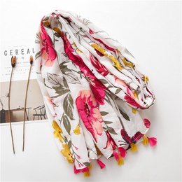 Fashion wild color flower printing ethnic style cotton and linen silk scarf sunscreen shawl for womenpicture34