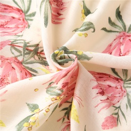 Spring new retro womens pink flower summer sunscreen cotton and linen shawl silk scarfpicture14