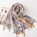 new fashion pink and purple cashew print gauze export thin cotton and linen scarf sunscreen shawlpicture16