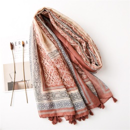new bohemian cotton and linen sunscreen shawl beach towel geometric silk scarf for womenpicture14