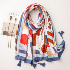 Sunscreen shawl spring new wild beach towel color cotton candy cotton and linen scarf