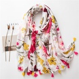 Fashion wild color flower printing ethnic style cotton and linen silk scarf sunscreen shawl for womenpicture36