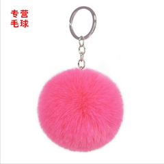 8CM Imitation Rex Rabbit Fur Ball Key Ring Faux Fur Short Hair Bag Pendant Ladies Bag Ornament