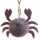 Sequined crab keychain hair ball pendant new pu crab shape bag pendant backpack cartoon ornamentspicture29