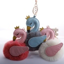 Cute PU swan 8cm fur ball keychain imitation rex rabbit fur ball flamingo bag car key pendant wholesalepicture34