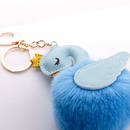 Cute PU swan 8cm fur ball keychain imitation rex rabbit fur ball flamingo bag car key pendant wholesalepicture36