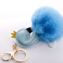 Cute PU swan 8cm fur ball keychain imitation rex rabbit fur ball flamingo bag car key pendant wholesalepicture37
