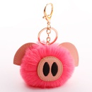 hair ball cute pig hair ball keychain PU fur animal plush keychain bag car pendantpicture33