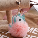 Unicorn Imitation Rex Rabbit Hair Ball Keychain Cartoon PU Pony Bag Plush Pendant Car Keychain Girlspicture23