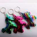 Fish scale sequin keychain doublesided reflective shiny unicorn keychain ladies coin purse pony pendantpicture19