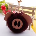 hair ball cute pig hair ball keychain PU fur animal plush keychain bag car pendantpicture52