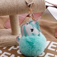 Unicorn Imitation Rex Rabbit Hair Ball Keychain Cartoon PU Pony Bag Plush Pendant Car Keychain Girlspicture53
