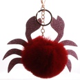 Sequined crab keychain hair ball pendant new pu crab shape bag pendant backpack cartoon ornamentspicture45