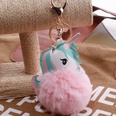 Unicorn Imitation Rex Rabbit Hair Ball Keychain Cartoon PU Pony Bag Plush Pendant Car Keychain Girlspicture61