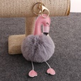 hair ball direct PU flamingo hair ball keychain coin purse car key pendantpicture25