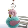 Cute PU swan 8cm fur ball keychain imitation rex rabbit fur ball flamingo bag car key pendant wholesalepicture39