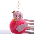 Cute PU swan 8cm fur ball keychain imitation rex rabbit fur ball flamingo bag car key pendant wholesalepicture40