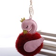 Cute PU swan 8cm fur ball keychain imitation rex rabbit fur ball flamingo bag car key pendant wholesalepicture41