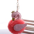 Cute PU swan 8cm fur ball keychain imitation rex rabbit fur ball flamingo bag car key pendant wholesalepicture67