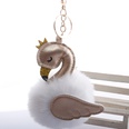 Cute PU swan 8cm fur ball keychain imitation rex rabbit fur ball flamingo bag car key pendant wholesalepicture46